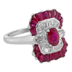 18K White Gold 3.45ct Ruby and Diamond Ring