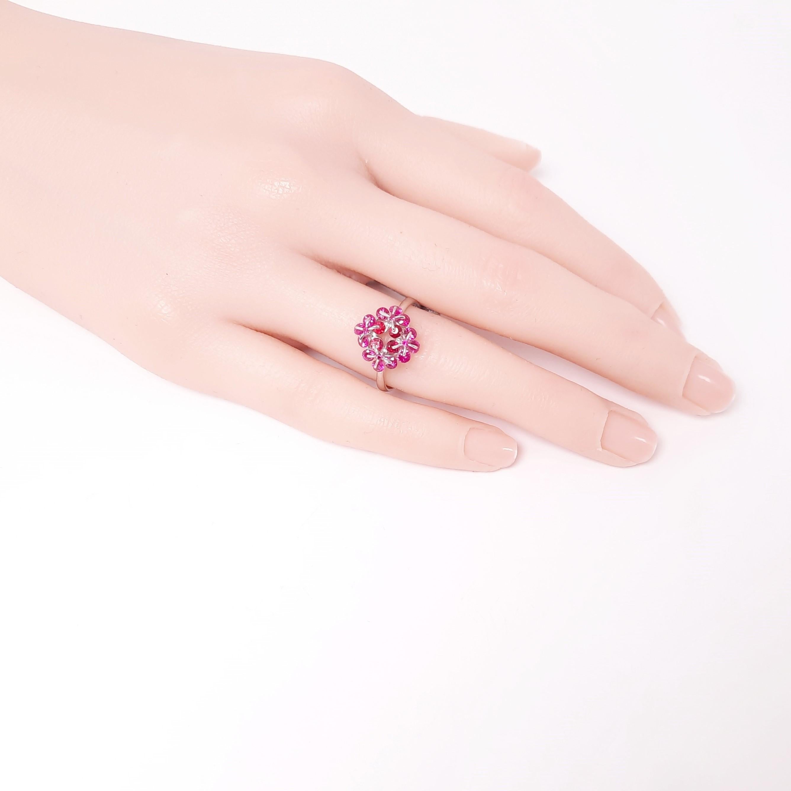 Contemporary 18K White Gold Ruby Ring by MOISEIKIN For Sale