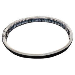18k White Gold Sapphire and Diamond Bangle