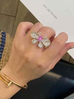 18k White Gold Sapphire and Diamond Butterfly Ring