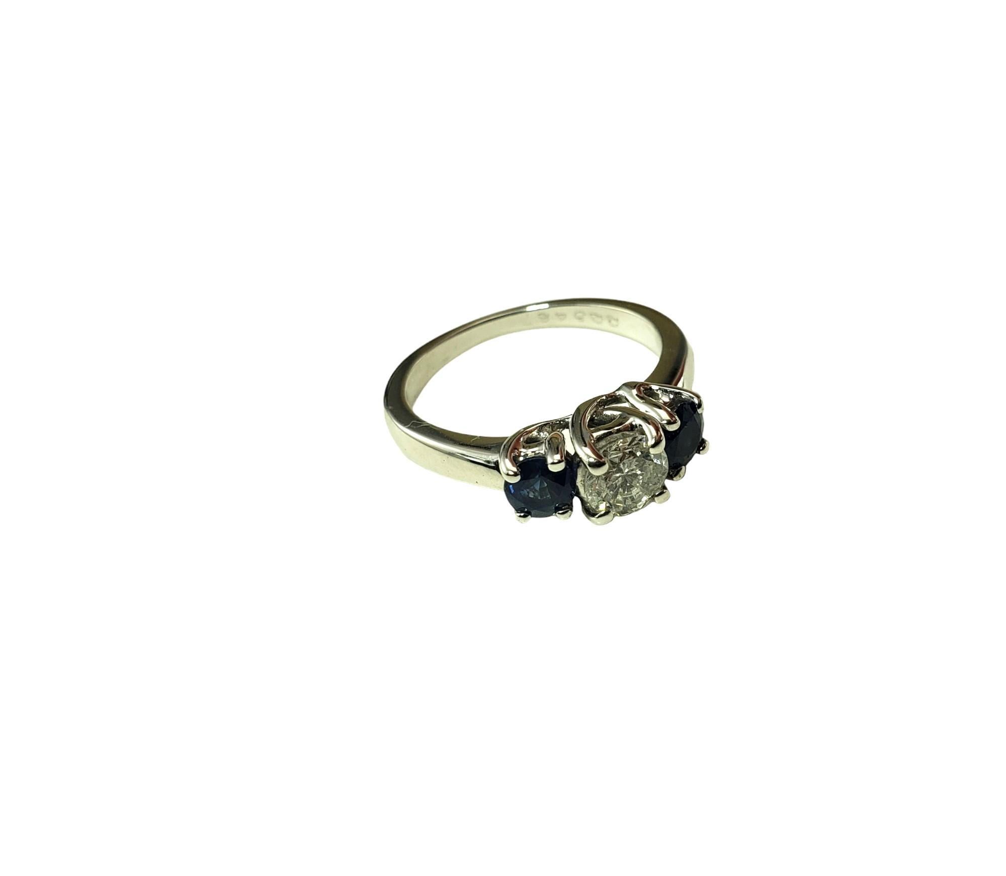 18K White Gold Sapphire and Diamond Ring Size 6 #15731 In Good Condition For Sale In Washington Depot, CT