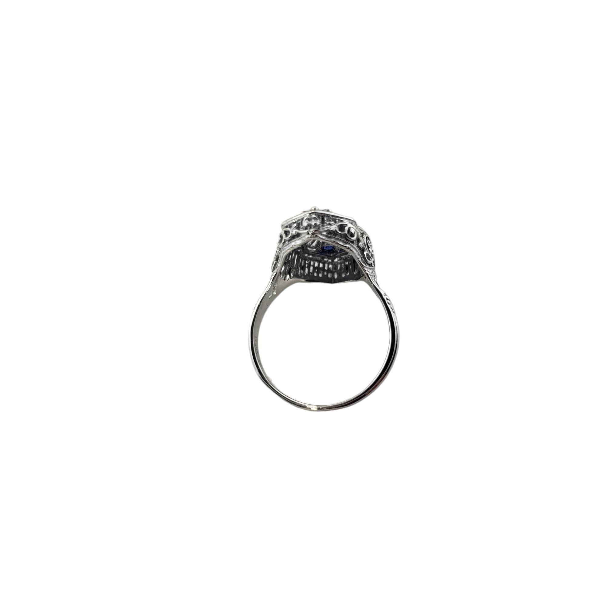 Women's 18K White Gold Sapphire and Diamond Ring Size 6.75 #15464 For Sale