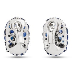 18K Weißgold Saphir und Diamant Sternschnuppe Nachthimmel Himmelsohrringe