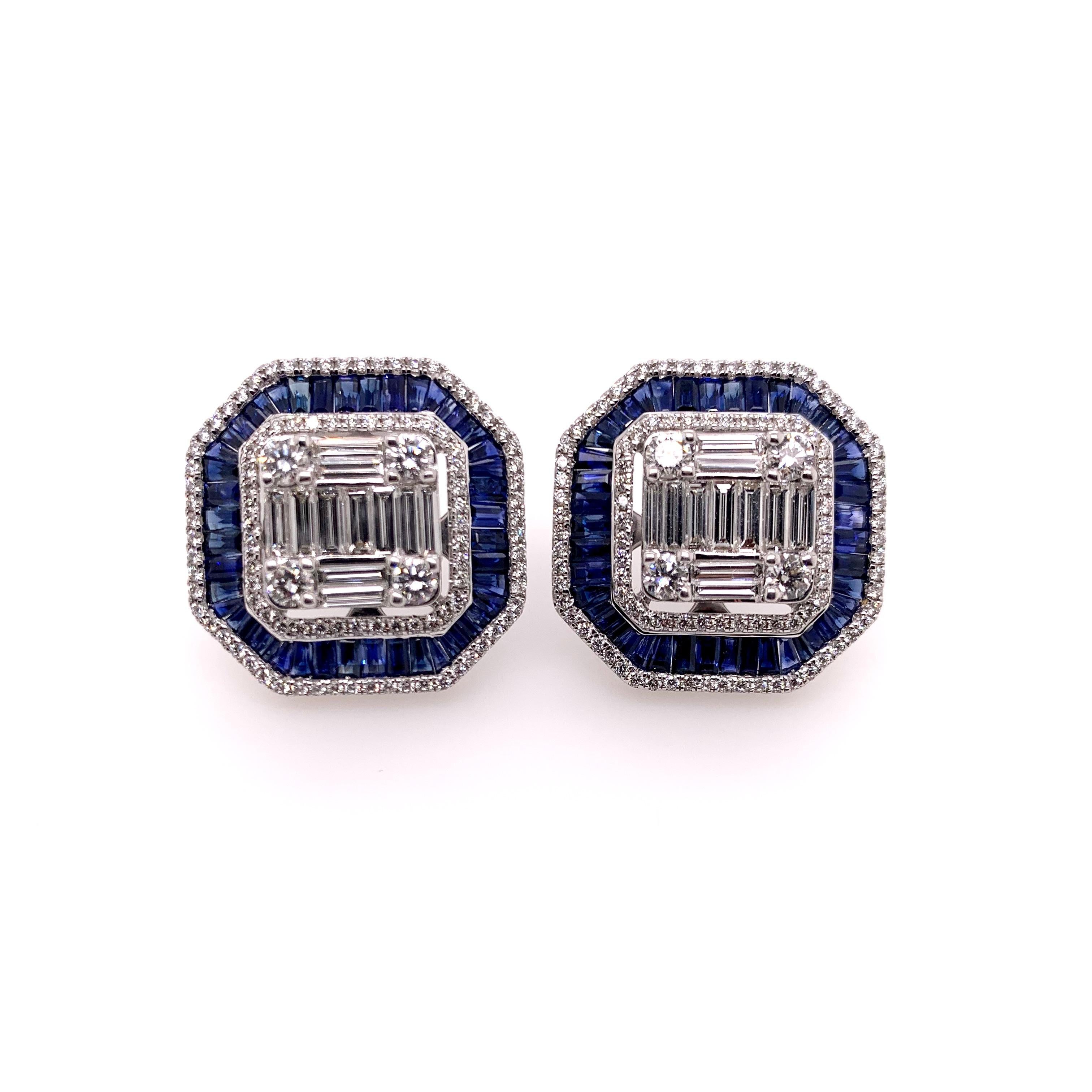 micro pave square earrings