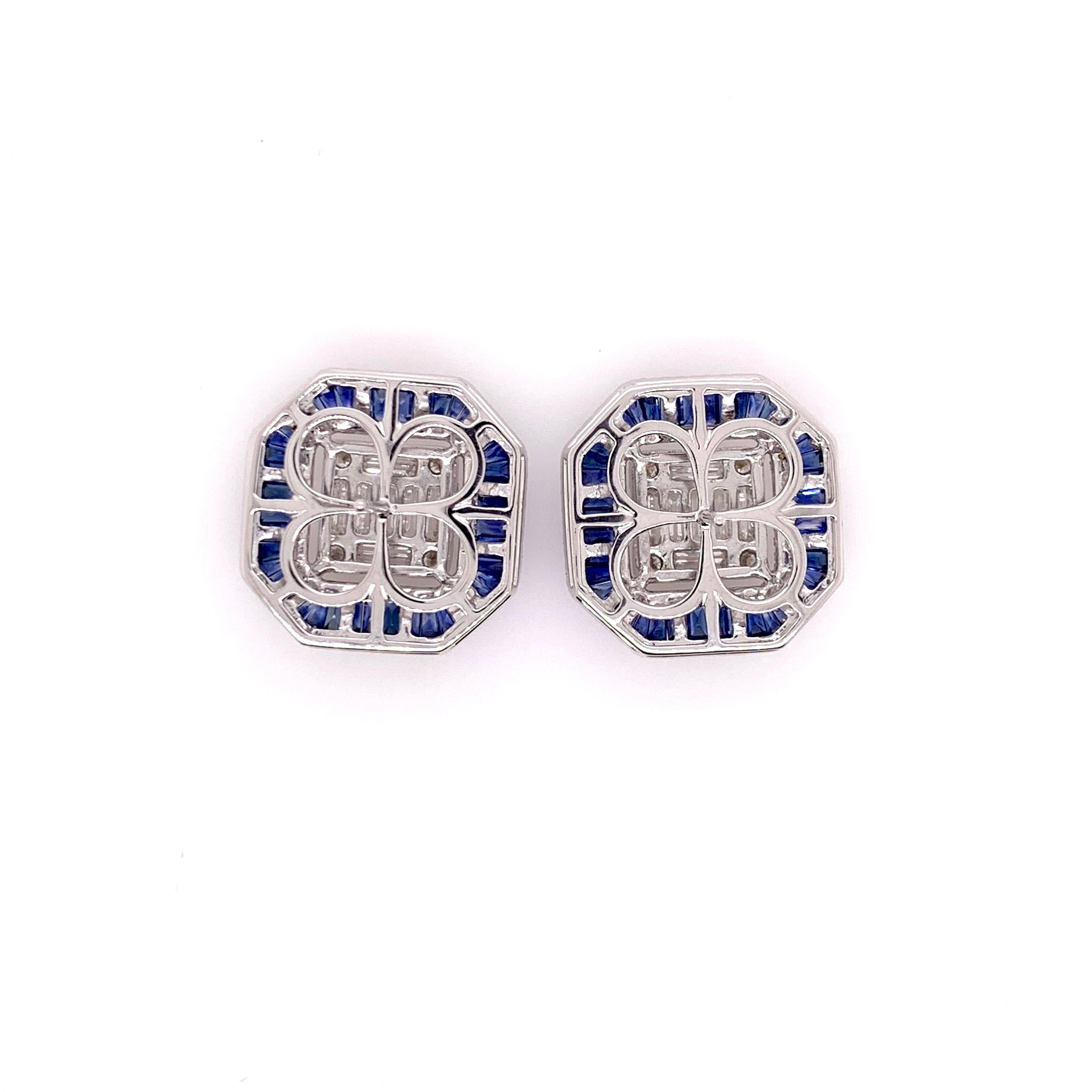 micro pave square earrings