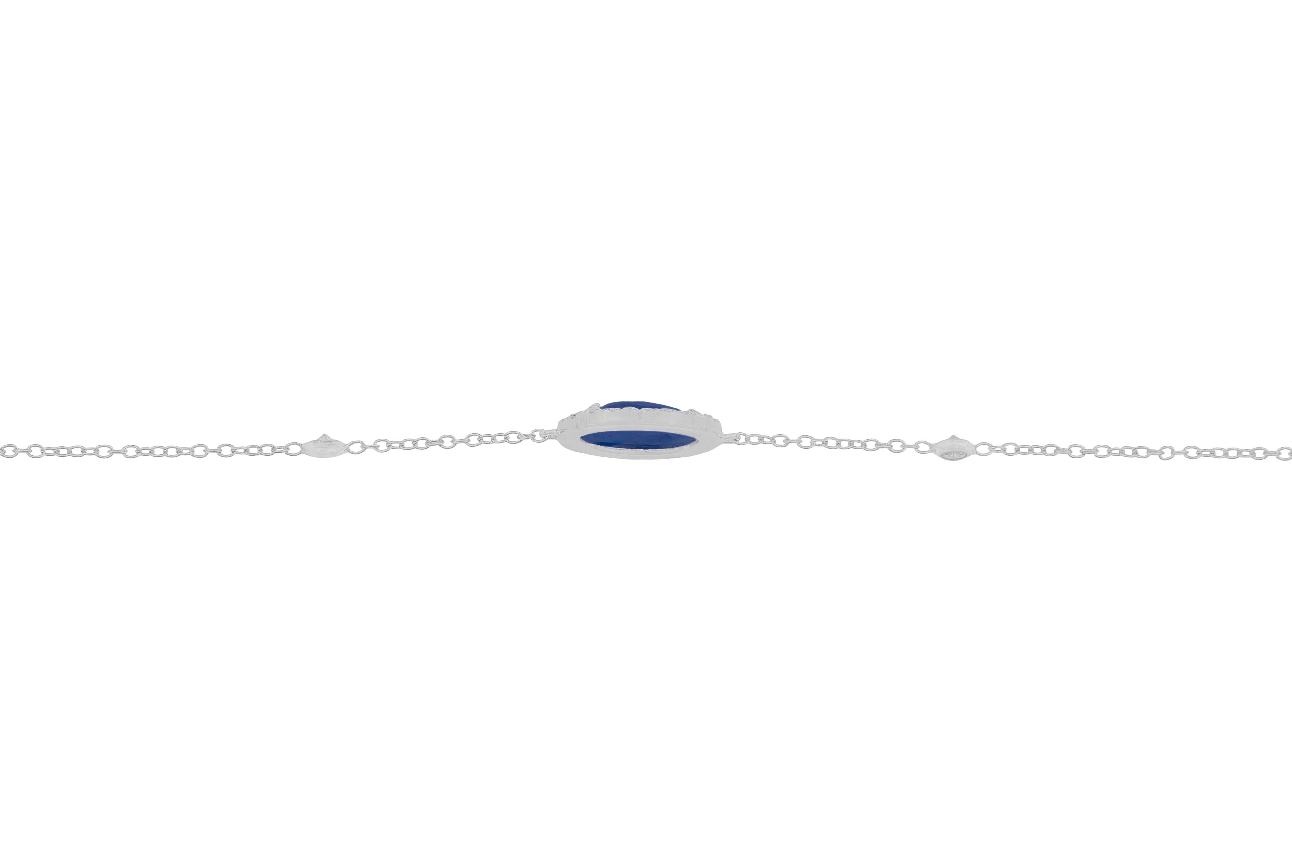 Contemporary 18k White Gold, Sapphire and Diamonds Bracelet   For Sale