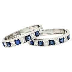 Orecchini in oro bianco 18k con zaffiro e diamante rotondo 1,22 carati