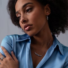 18k White Gold Sapphire & Aquamarine Large Cascade Earrings