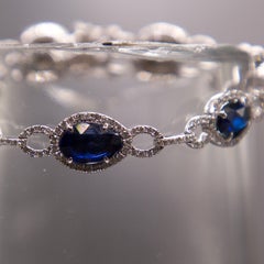 18k White Gold Sapphire Diamond Bracelet