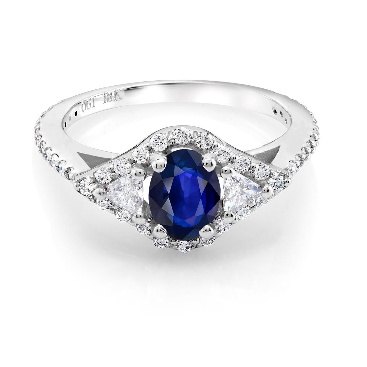Sapphire and Diamond Cocktail White Gold Ring Weighing 1.95 Carat In New Condition In New York, NY