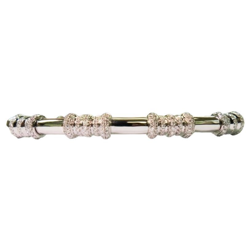 Bracelet jonc IdunnCollection en or blanc 18 carats sculpté avec maillons texturés