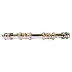 Bracelet jonc IdunnCollection en or blanc 18 carats sculpté avec maillons texturés