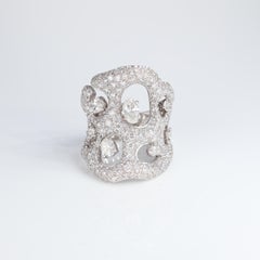 18K White Gold Sculptural Diamond Ring