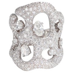 18K White Gold Sculptural Diamond Ring
