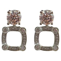 18K White Gold Semi-Mount Diamond Stud Earrings