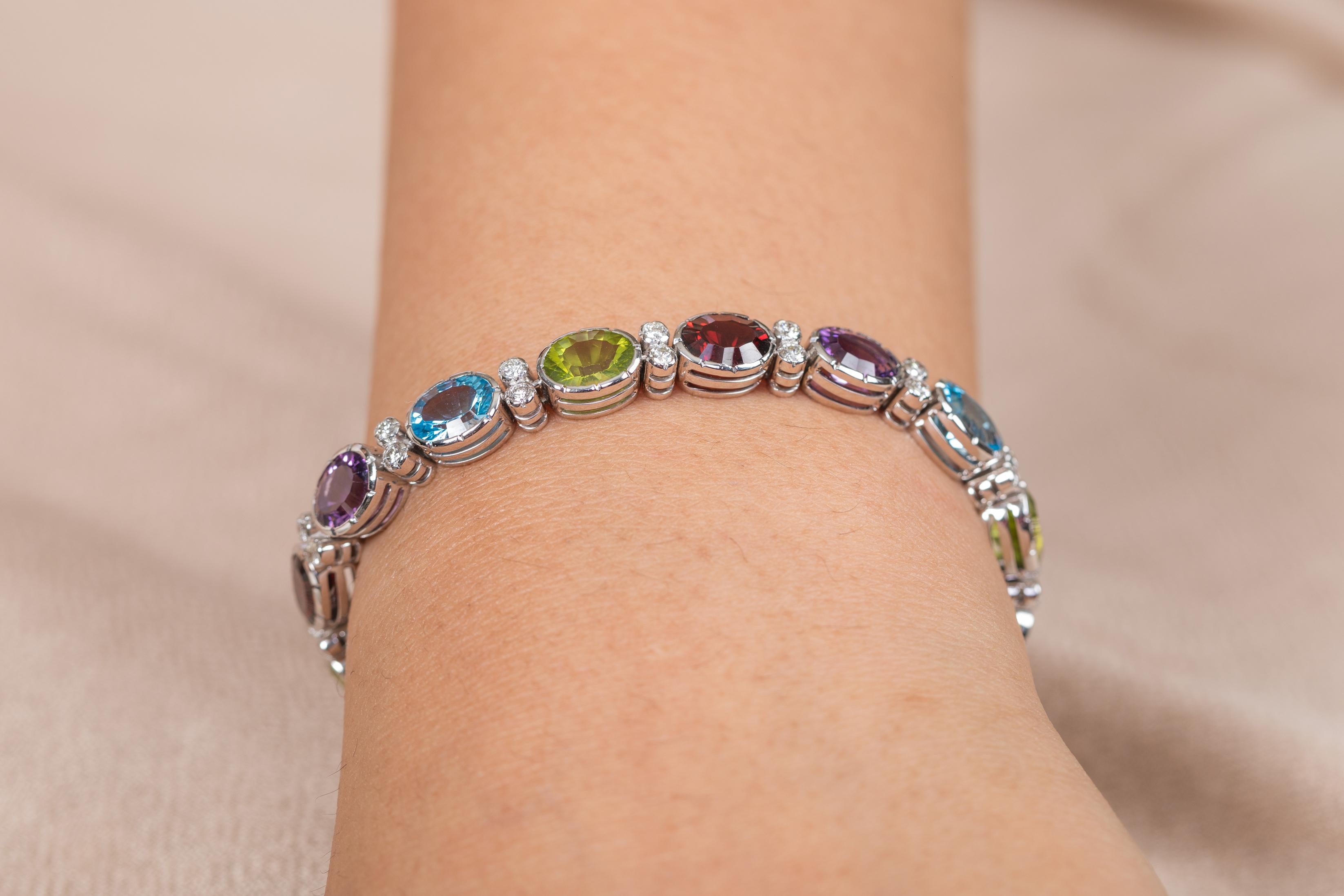 white gold gemstone bracelet