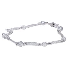 18K White Gold Semi-Rigid Bracelet with Diamond Bars