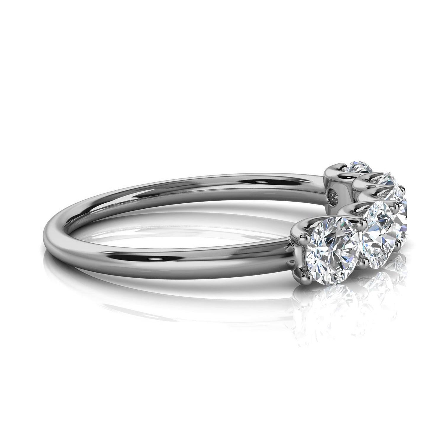 Round Cut 18K White Gold Sevilla Diamond Ring '1 Ct. tw' For Sale
