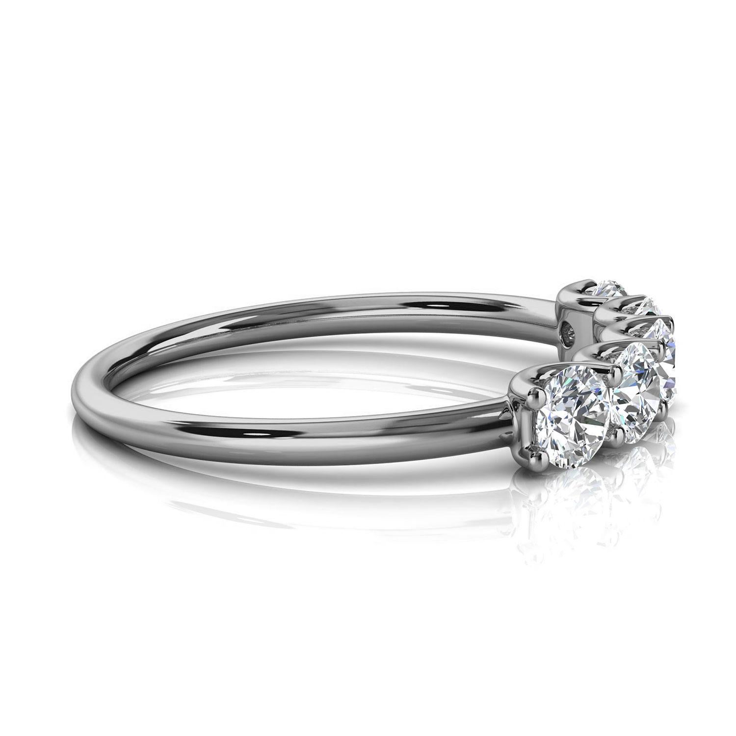 Round Cut 18K White Gold Sevilla Diamond Ring '3/4 Ct. tw' For Sale
