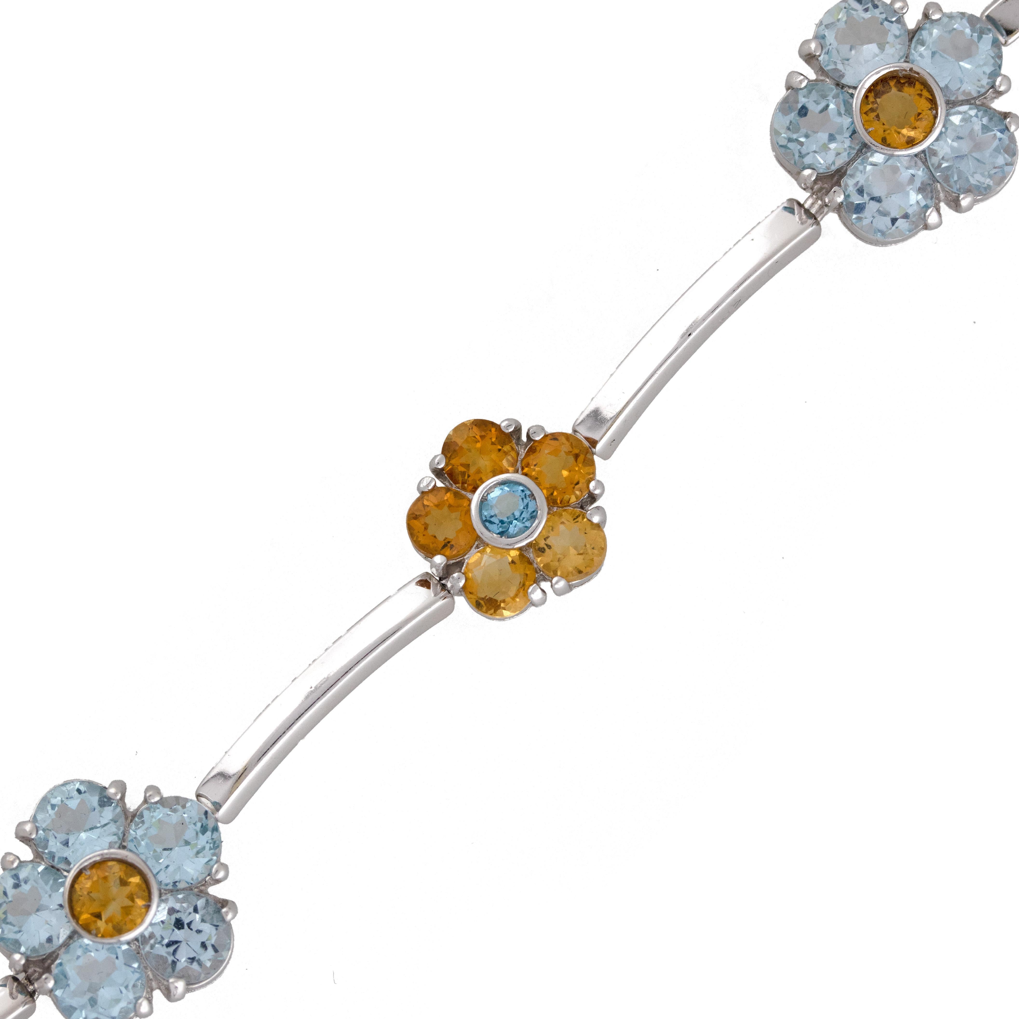 Material: 18k White Gold
Gemstone Details: Topaz and Citrine
Bracelet Length: 7