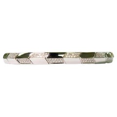 18K White Gold Slim Diamond Bangle with Natural Diamonds IdunnCollection