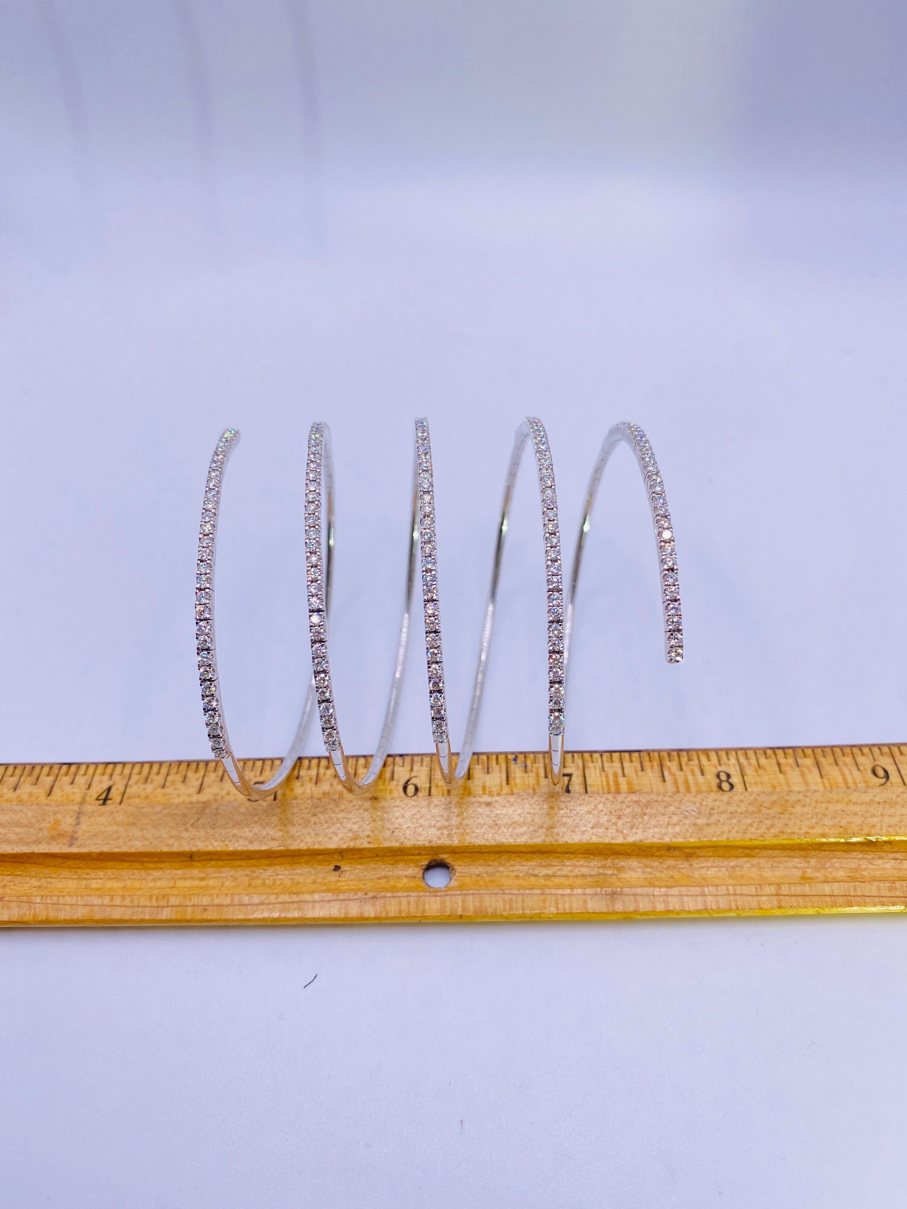 Brilliant Cut Slinky 3.4 CTW Diamond White Gold Bracelet 
