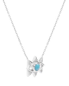 18K White Gold Small Evil Eye Necklace