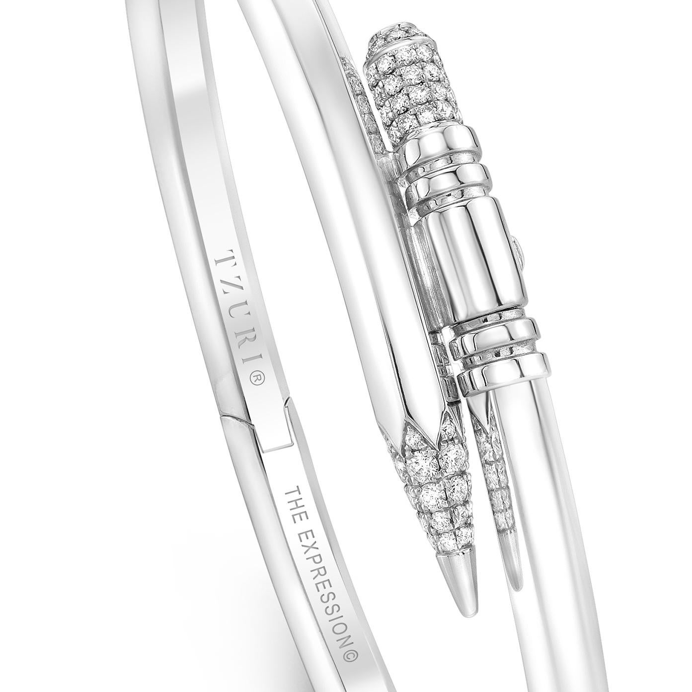 18K White Gold Small Expression Bracelet

4 mm Gauge Thickness

Weight: 0.45 ct (approx.)

Color: F-G
Clarity: VS+

Bracelets are produced in limited editions of 500 units, per design, annually. They are engraved with the serial number and signature