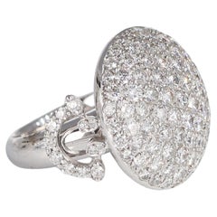 18k White Gold "Smile" Ring with White Diamond Pavé 5.48 carats