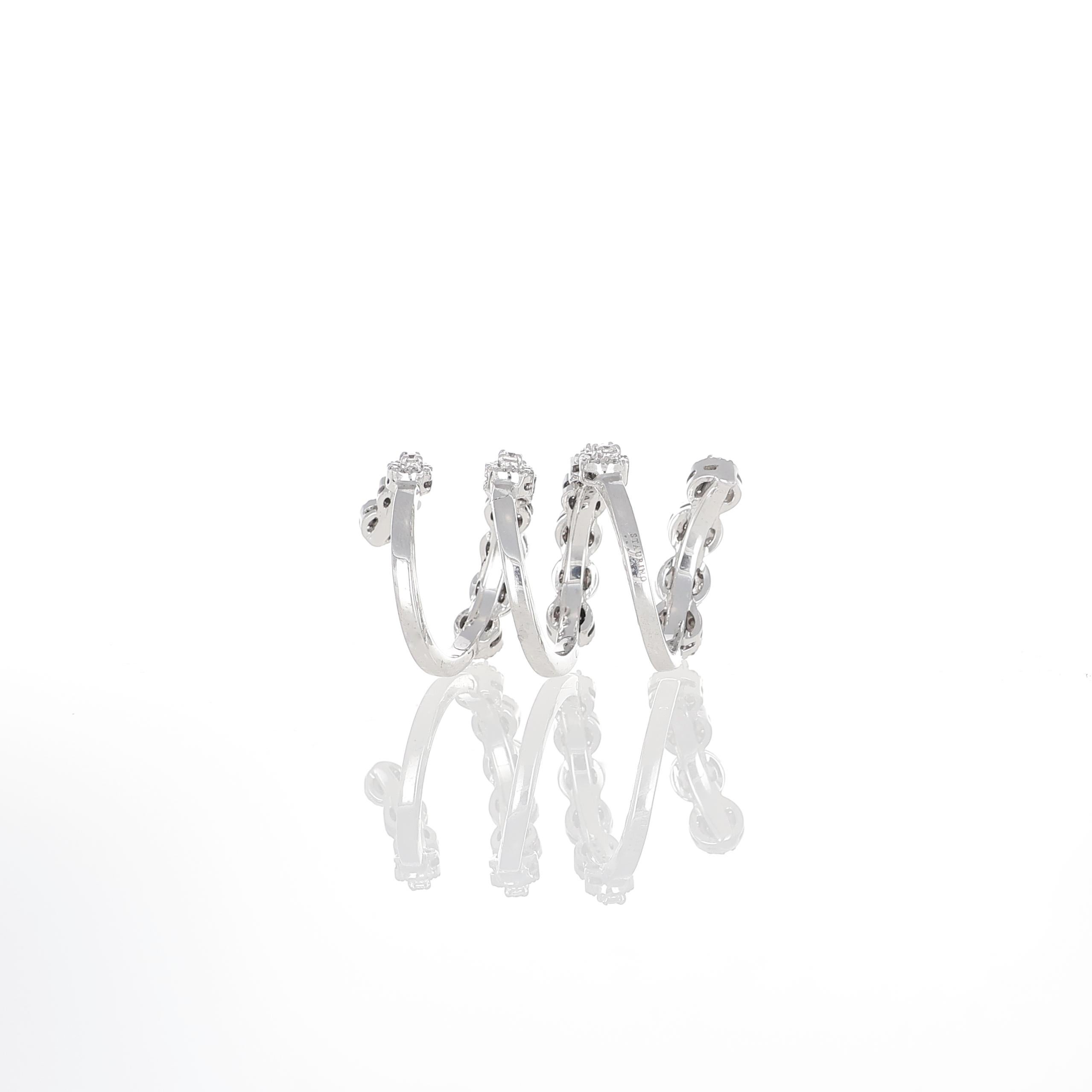 18K White Gold Snake Ring with Diamonds For Sale 1