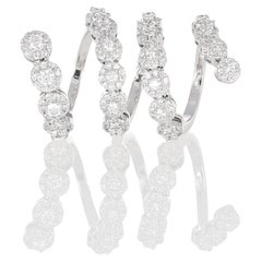 18K White Gold Snake Ring with Diamonds
