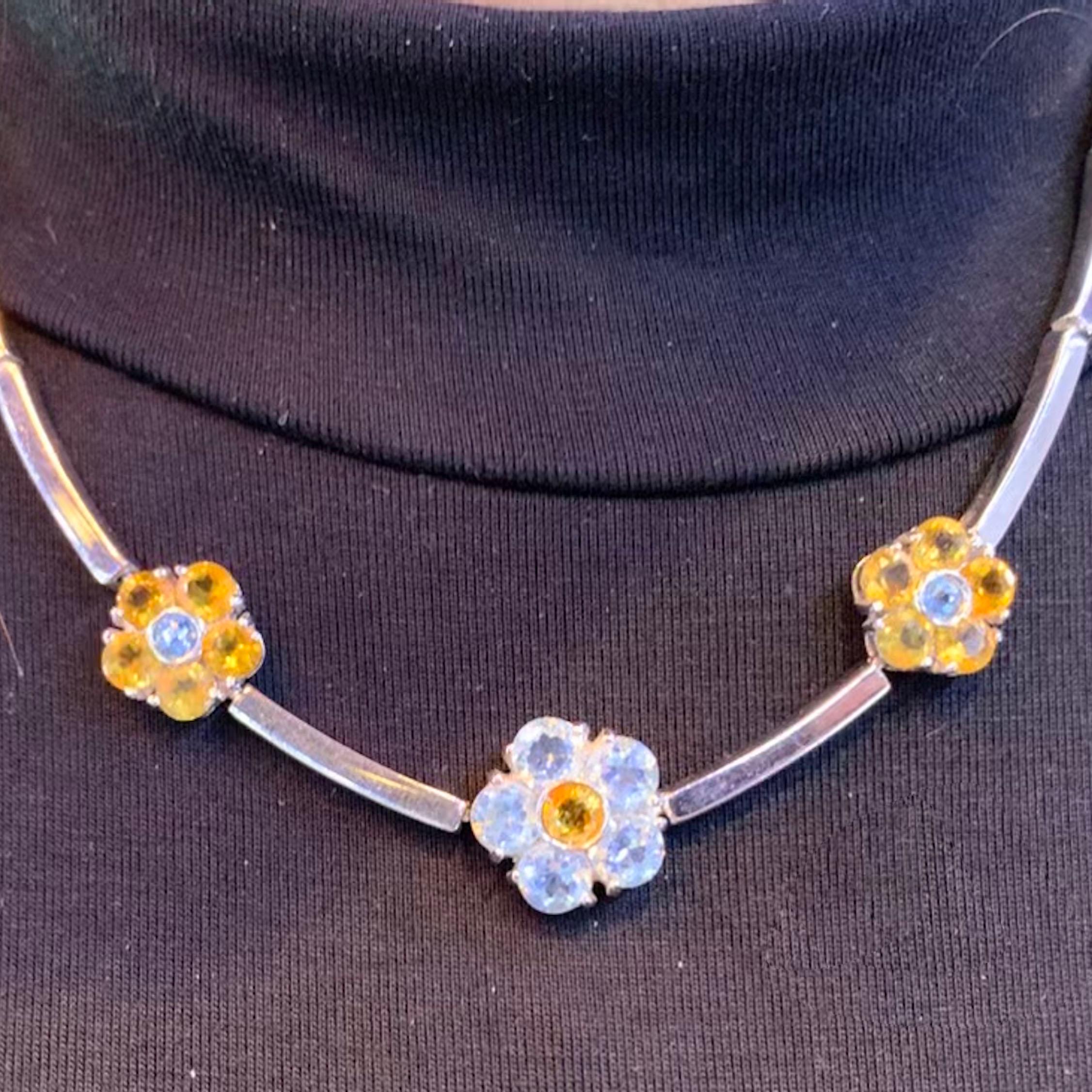 citrine flower necklace