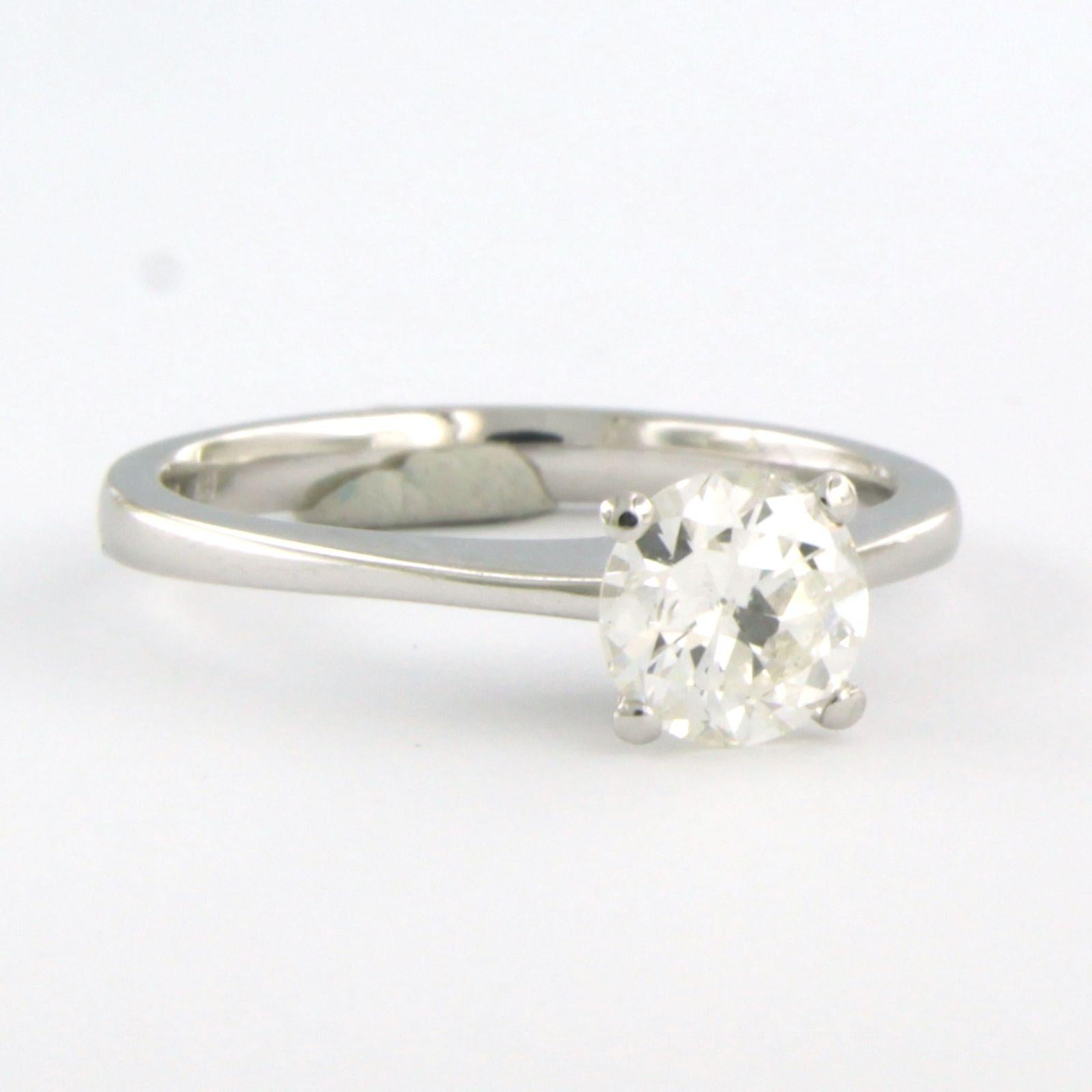 18 Karat Weißgold Solitär-Ring mit HRD-zertifiziertem Diamant 1,05 Karat F P1 (Moderne) im Angebot