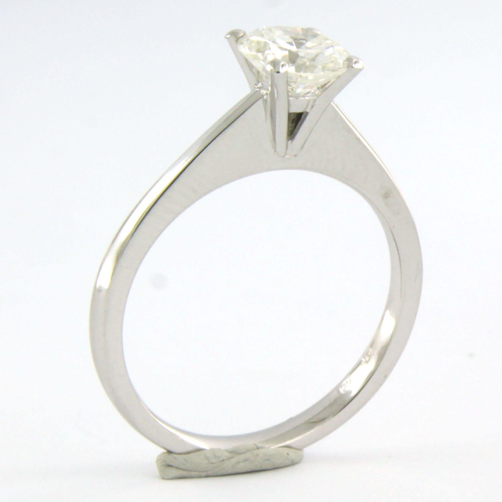 18 Karat Weißgold Solitär-Ring mit HRD-zertifiziertem Diamant 1,05 Karat F P1 im Angebot 2