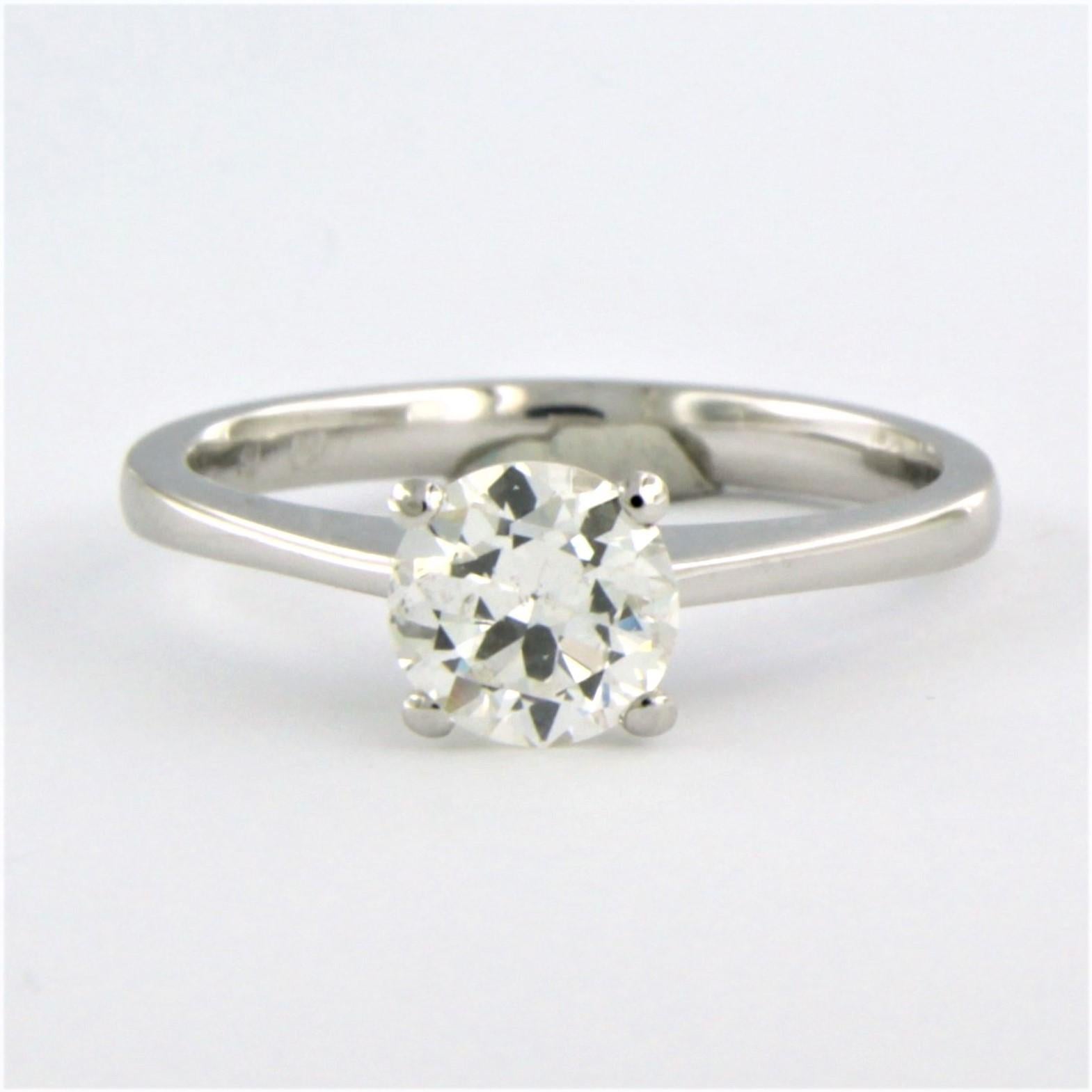18 Karat Weißgold Solitär-Ring mit HRD-zertifiziertem Diamant 1,05 Karat F P1 im Angebot 3