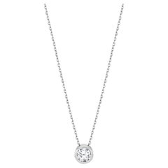 Ciondolo con diamante solitario a cascata in oro bianco 18k