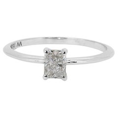 18k White Gold Solitaire Engagement Ring with 0.47ct Natural Diamond GIA Cert