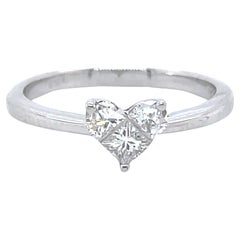 18k White Gold Solitaire Heart-Shaped Composite Diamond With 3 Prong Engagement
