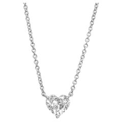 18k White Gold Solitaire Pendant With 0.83 Carat Heart Shape Natural Diamond