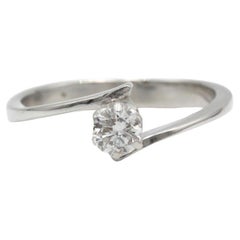 18K White Gold Solitaire Ring with 0.28 ct G SI Round Brilliant Diamond