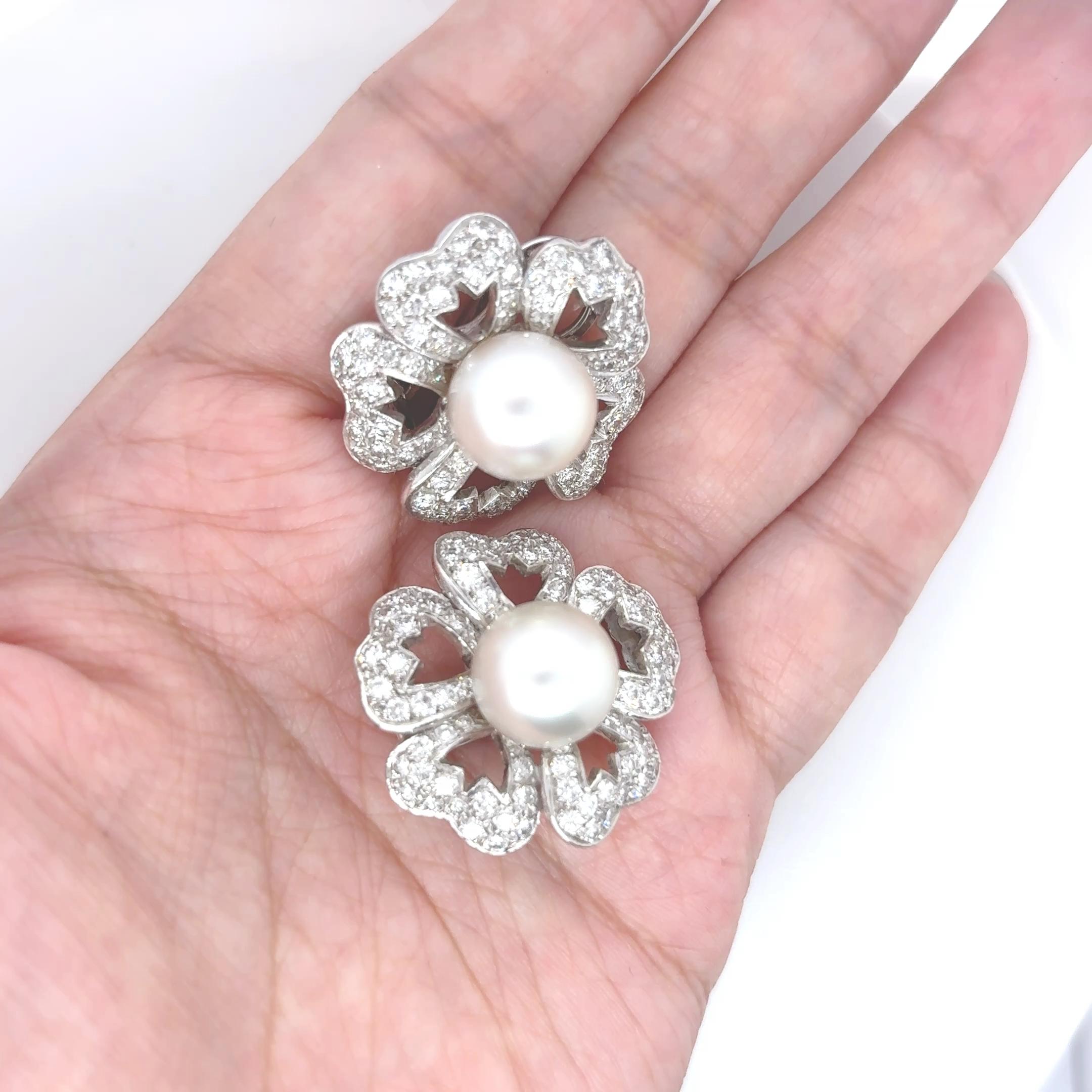 Come petali baciati dalla luce del mattino, questi fermagli per orecchie con perle dei mari del sud sbocciano con tranquilla eleganza. 

Incastonata in oro bianco 18 carati, ogni clip presenta perle cremose provenienti dalle acque del Myanmar,