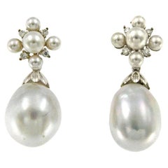 18K White Gold South Sea Pearl Earring PE-04961C