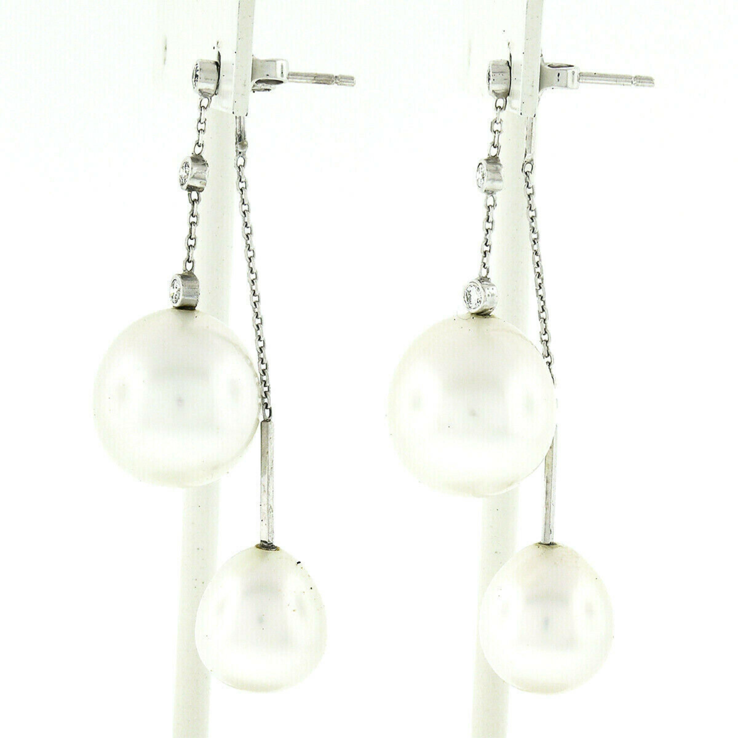 double pearl dangle earrings