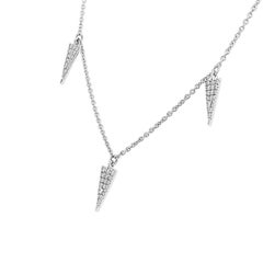 18 Karat White Gold Spear Diamond Necklace '1/4 ct. tw'