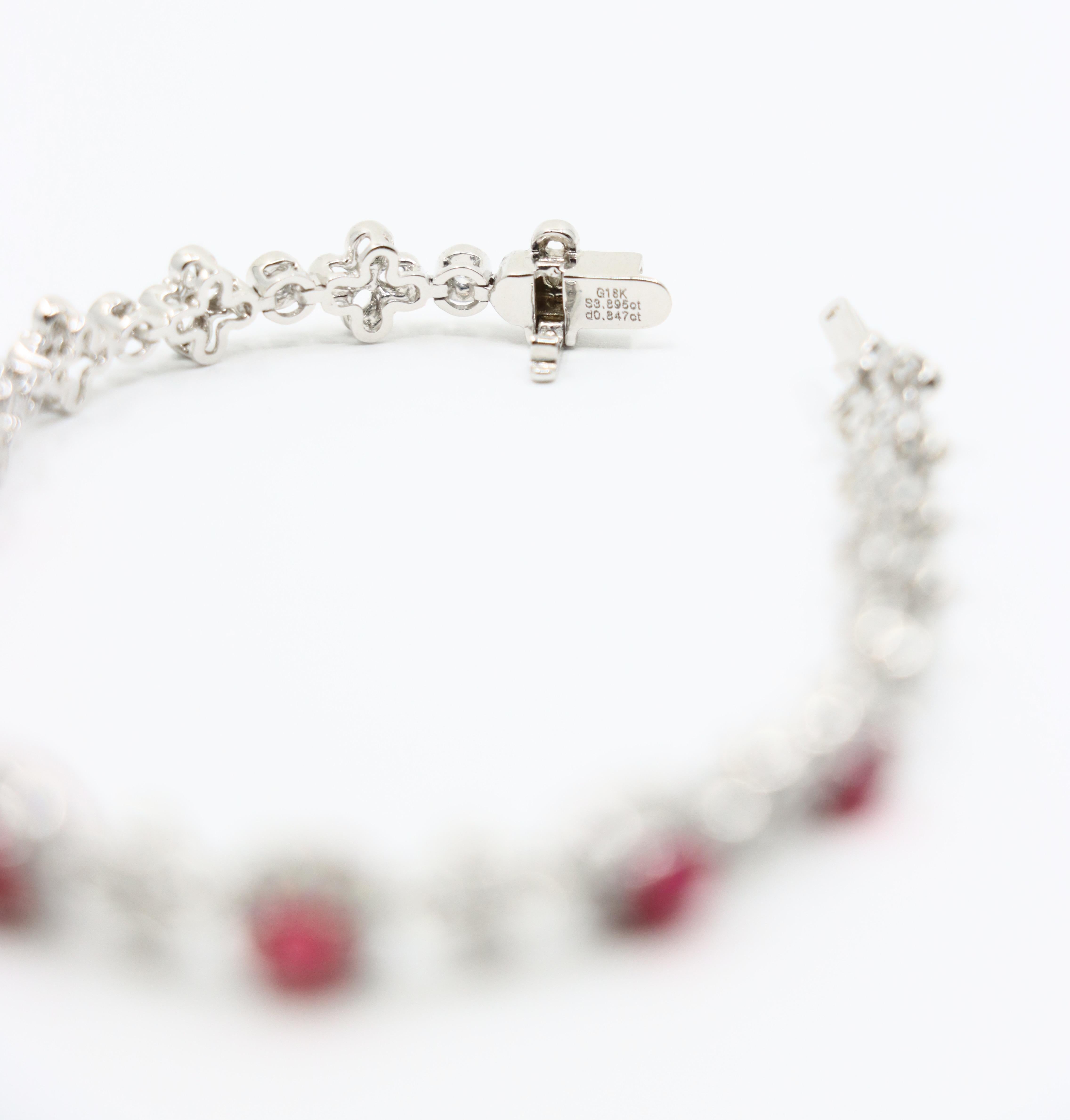 Pulsera Diamante Espinela Oro Blanco 18K en venta 6