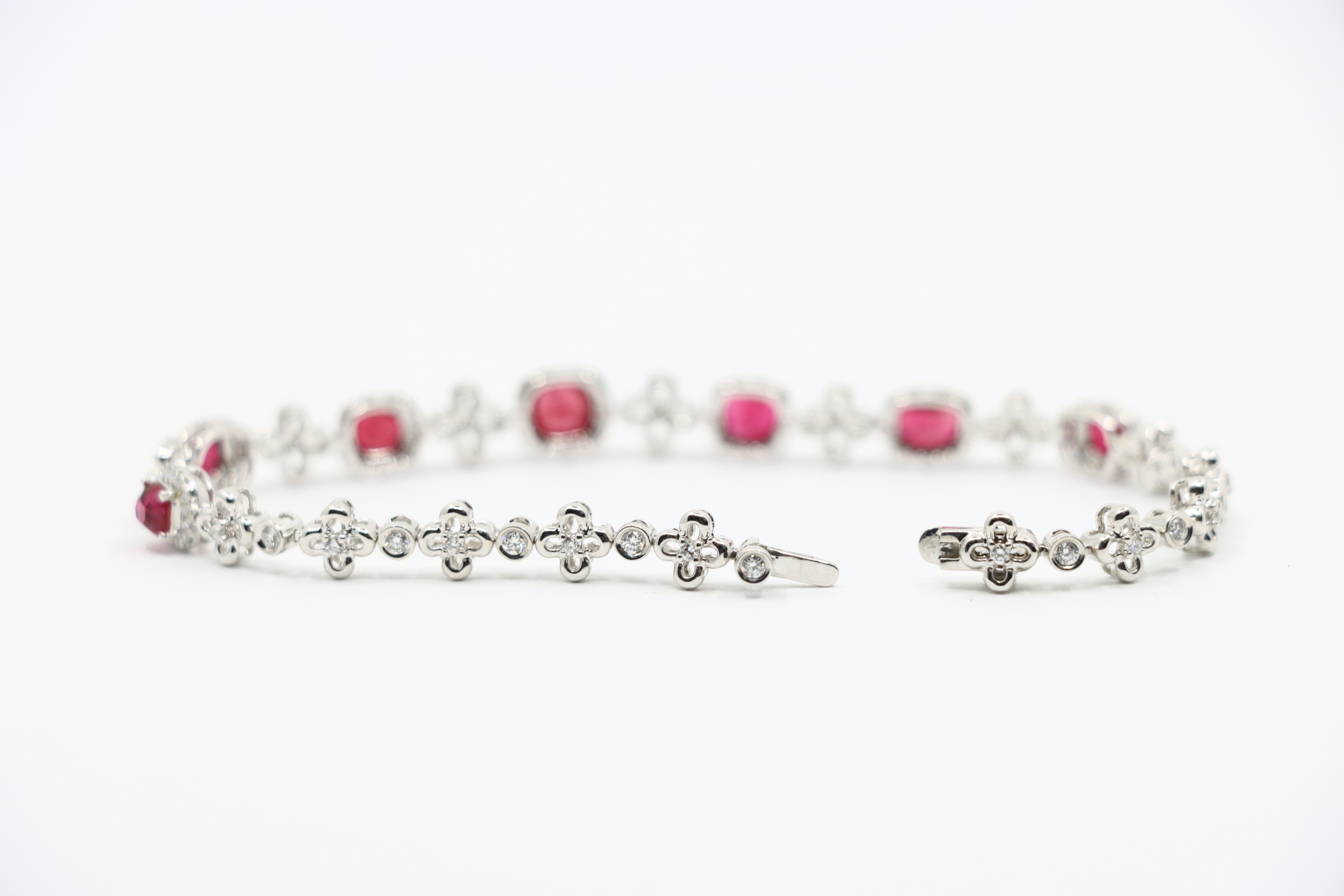 Pulsera Diamante Espinela Oro Blanco 18K en venta 7