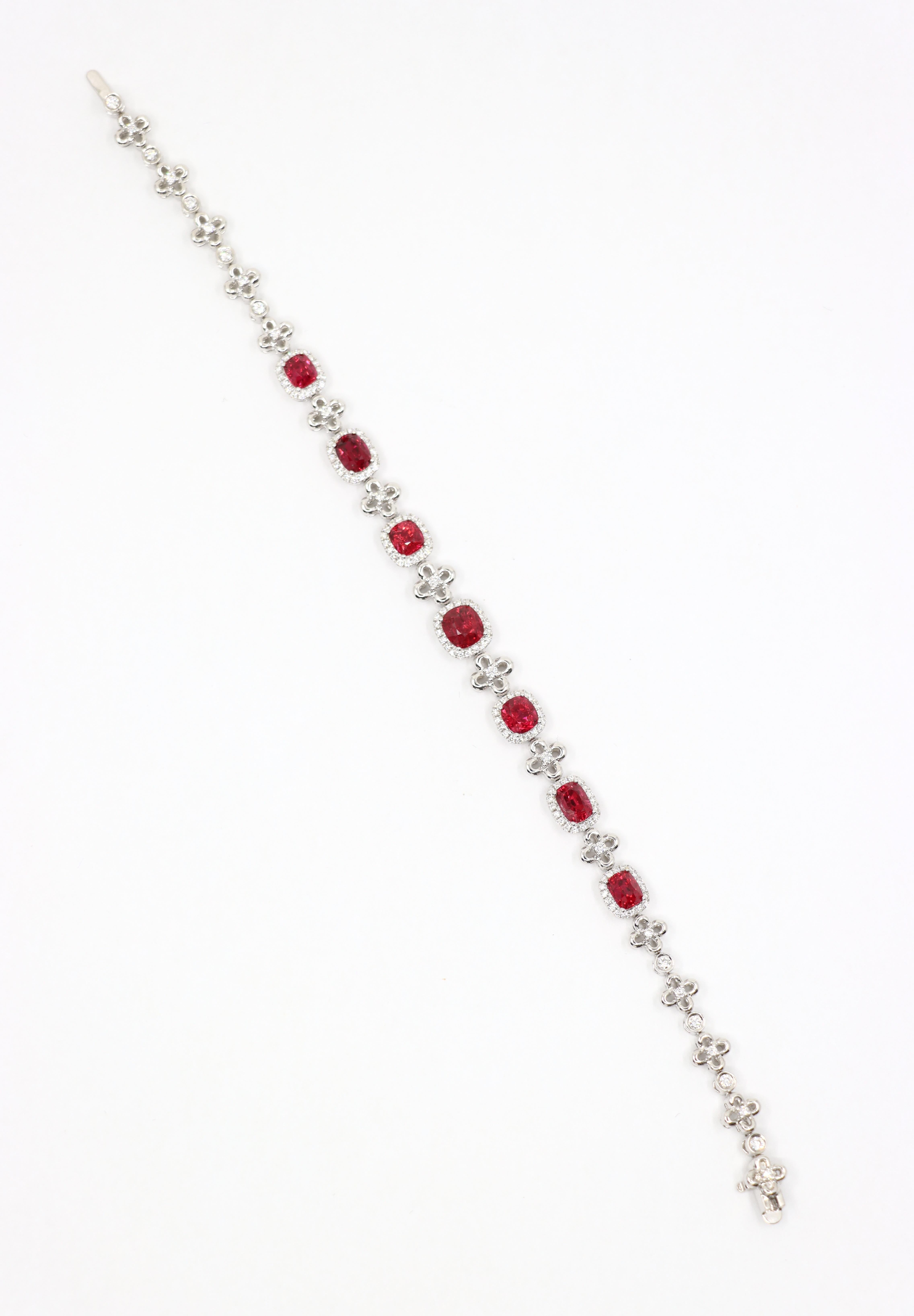 Pulsera Diamante Espinela Oro Blanco 18K en venta 3