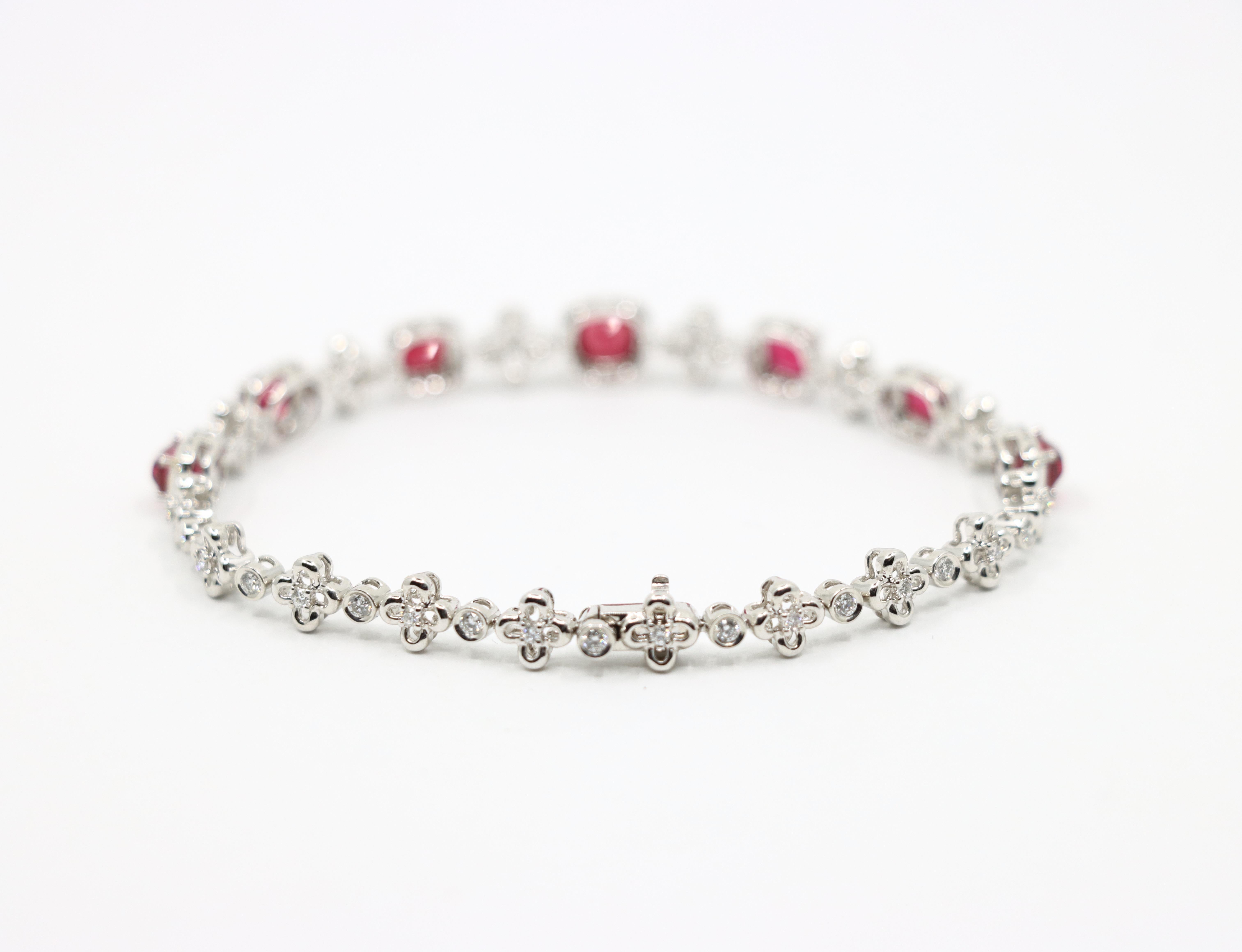Pulsera Diamante Espinela Oro Blanco 18K en venta 5