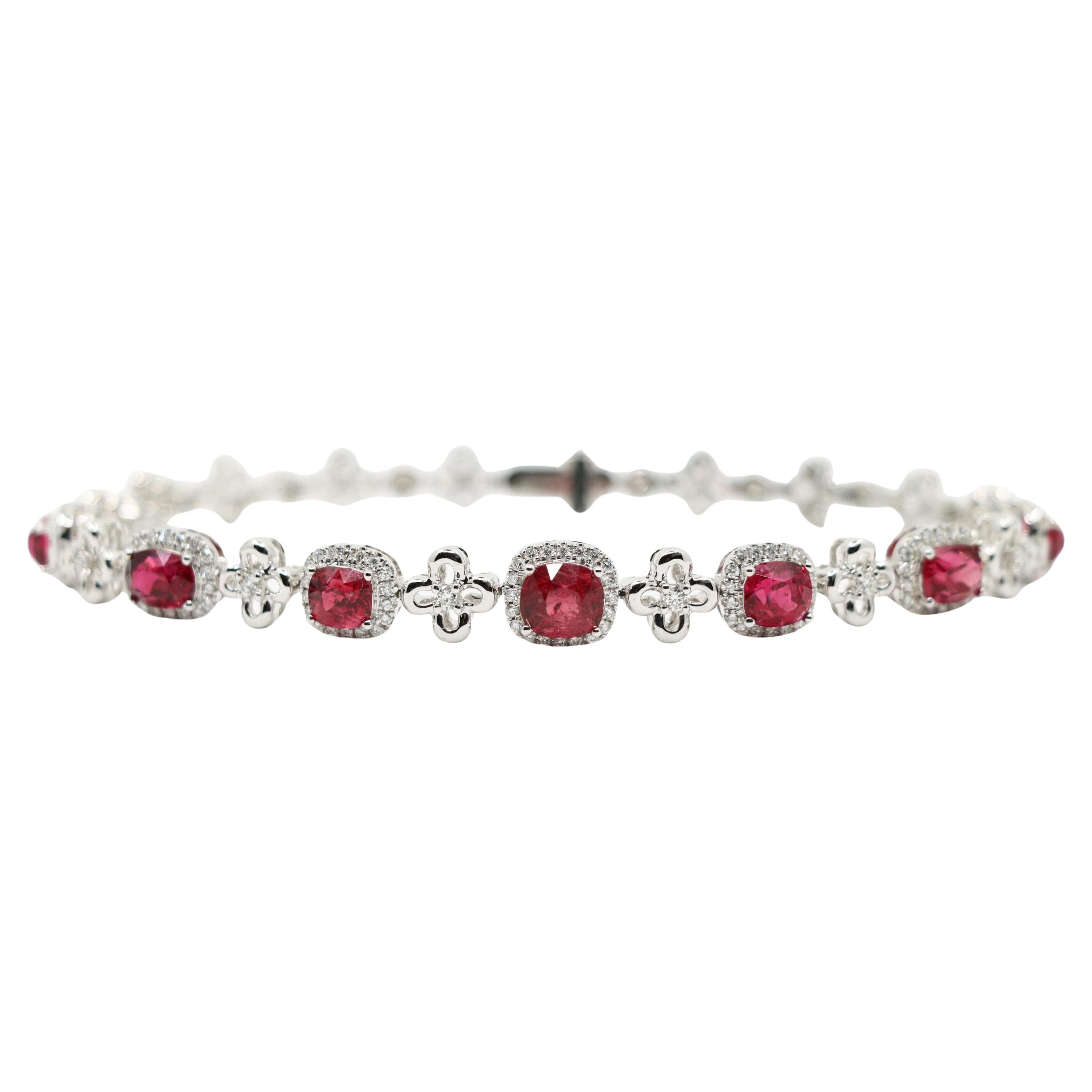 Pulsera Diamante Espinela Oro Blanco 18K en venta