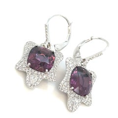18k White Gold Spinel Earrings with Diamonds